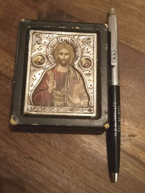 SILVER,, ( 950) ART WORK OF RELIGIOUS BYZANTINE ICON.