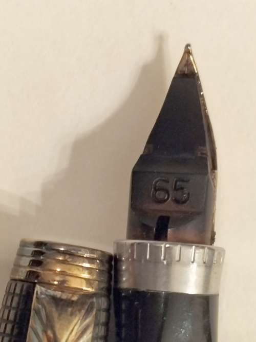 STERLING SILVER PARKER `65`FOUNTAIN PEN AND PENCIL SET.