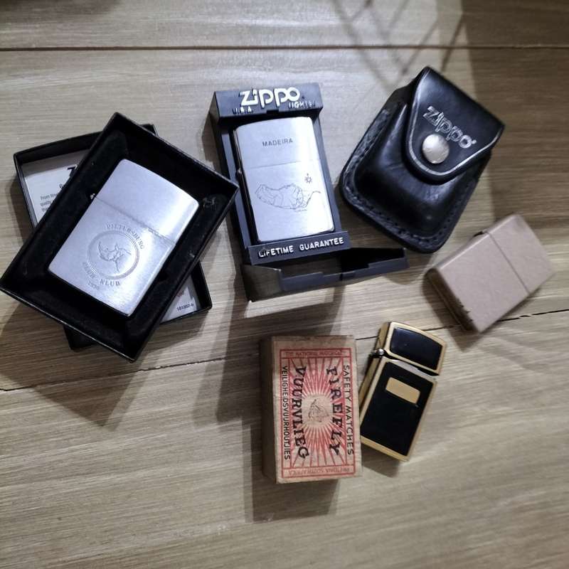 ZIPPO LIGHTERS COLLECTION AND VINTAGE MATCH BOX.