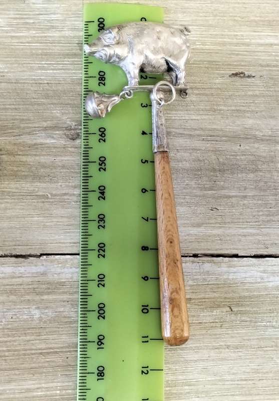 ANTIQUE STERLING SILVER BABY RATTLE.