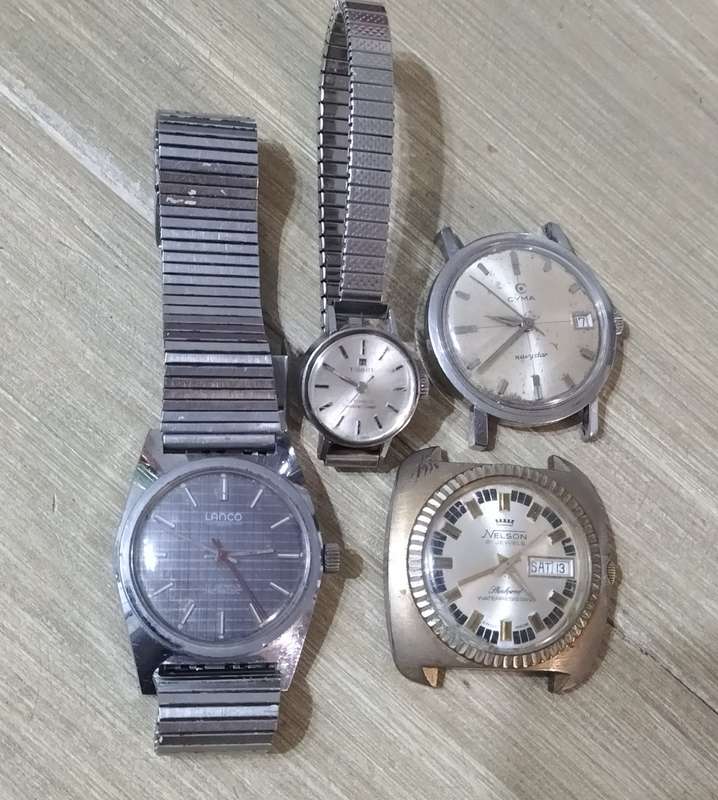 VINTAGE LANCO,TISSOT, CYMA, NELSON WRIST WATCHES.