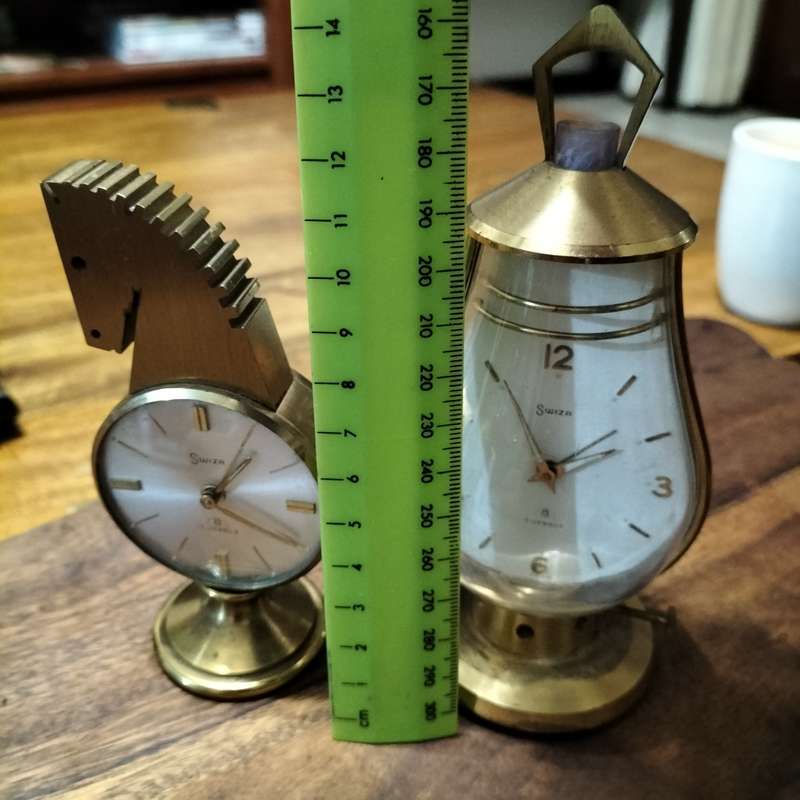 RARE SWIZA, SWISS MADE, TABLE ALARM CLOCKS.