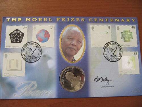 25 SHILLING LIMITED EDITION MANDELA COIN CELEBRATING HIS NOBEL PEACE PRIZE