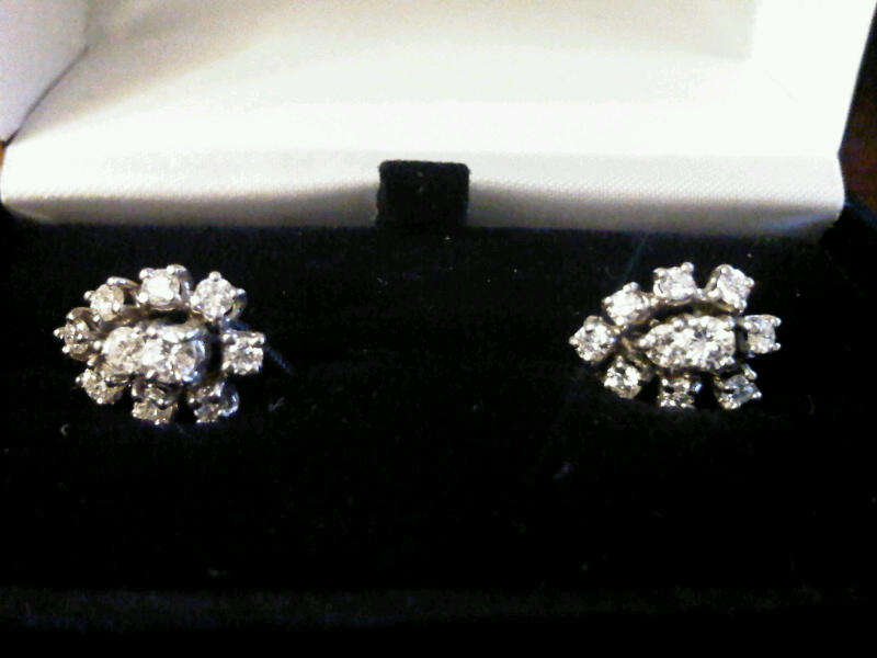 A Certified 14kt White Gold 1.50tcw Round Brilliant Cut Pair Earings White Sparkly Beauties, Bid Now
