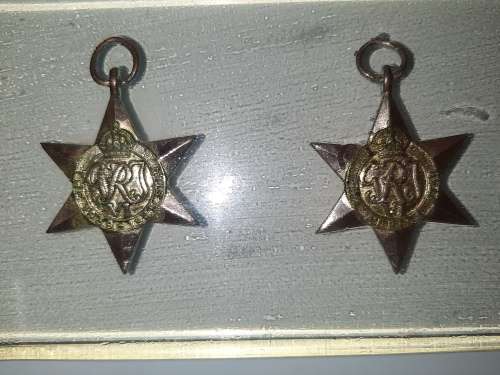 Perspex framed Africa Service Medals