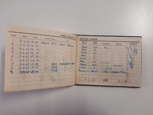 Log Book of Parachute Descents Special Air Service