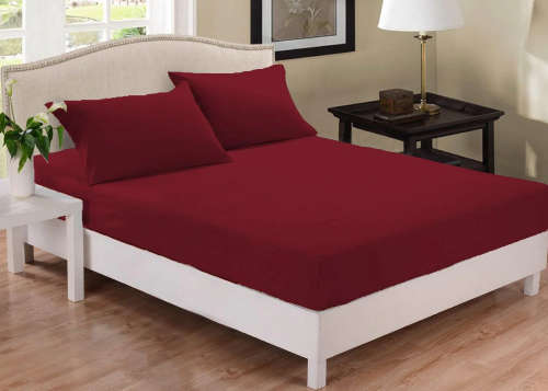 Queen Size Microfibre Fitted Sheet - Red