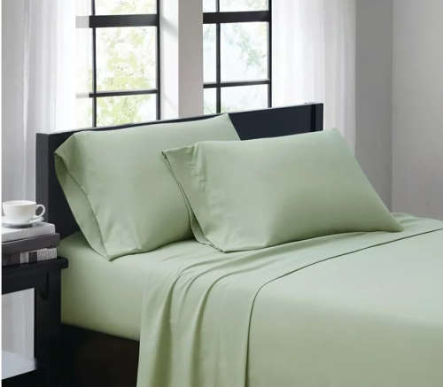 **BARGAIN** Double Size Microfibre Fitted Sheet - Sage