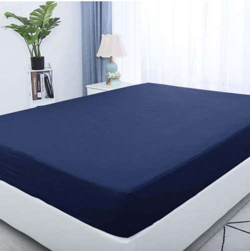 Queen Size Microfibre Fitted Sheet - Navy