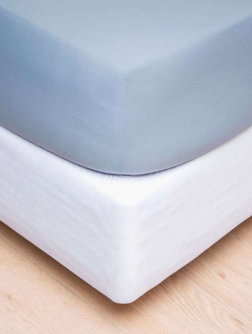 Queen Size Microfibre Fitted Sheet - Medium Blue