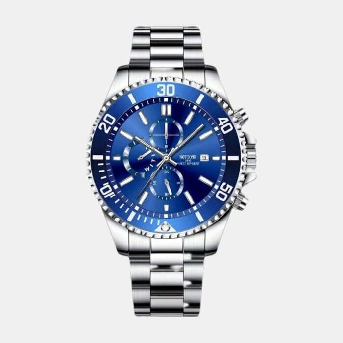 **BARGAIN** Men Silver Stainless Steel Round Dial Watch
