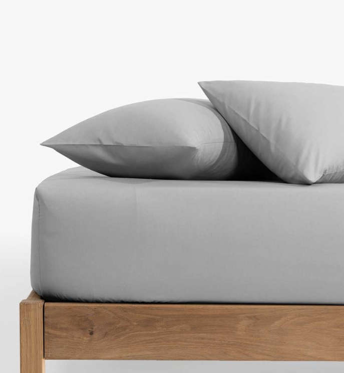 Queen Size Microfibre Fitted Sheet - Light Grey