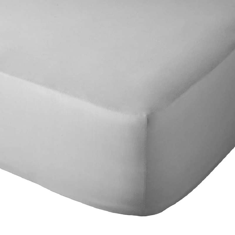 Queen Size Microfibre Fitted Sheet - Light Grey
