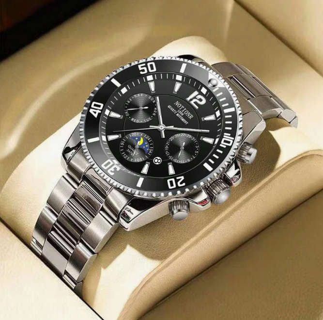 **BARGAIN** Men Silver Stainless Steel Round Dial Watch