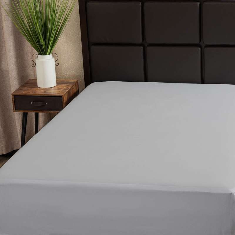 **BARGAIN** Queen Size Microfibre Fitted Sheet - Light Grey