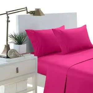 **BARGAIN** Queen Size Microfibre Fitted Sheet - Magenta