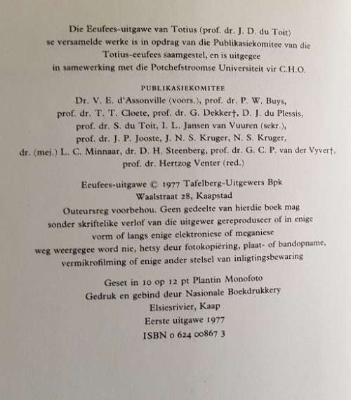 Totius Versamelde Werke (Set of 10 Books)
