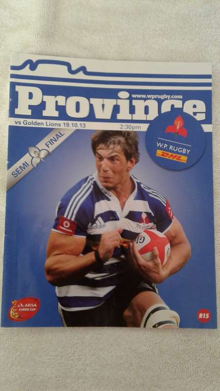 2013 CURRIE CUP SEMI FINAL PROGRAM. WP V LIONS
