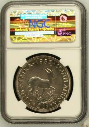 REPUBLIC OF SOUTH AFRICA 1963 FIFTY CENT GRADED PF65 BY NGC