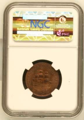 UNION OF SOUTH AFRICA 1932 HALF PENNY GRADED MS64RB BY NGC