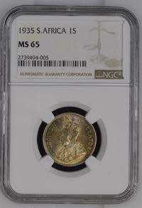 UNION OF SOUTH AFRICA 1935 SHILLING GRADED MS65 BY NGC
