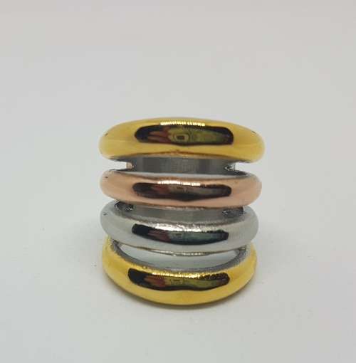 Silver, Gold and Rosegold ring