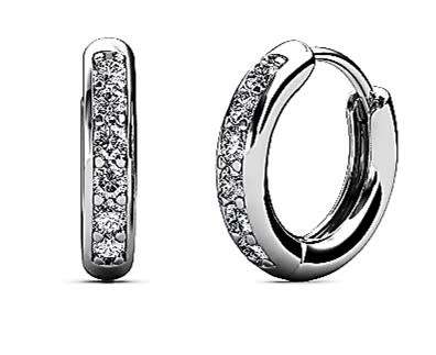 Petite diamond hoop earrings