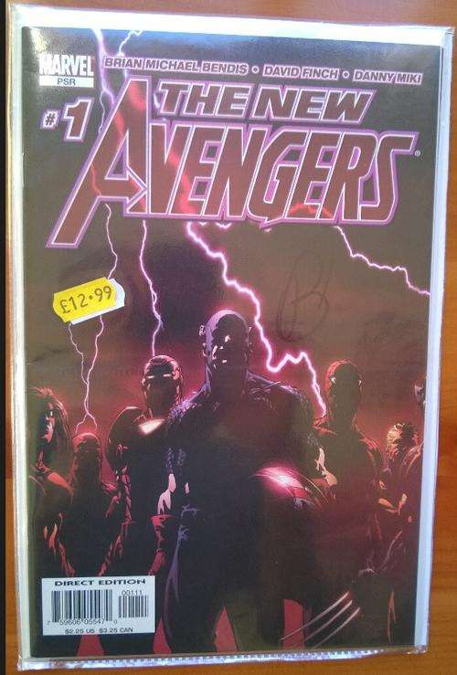 New Avengers #1 (2005) comic. Signed by Brian Michael Bendis c/w COA.