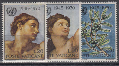 Vatican - 1970 -25 Years UNO - M** - M 569-71