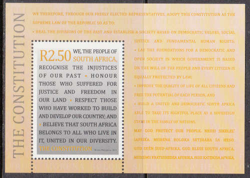 RSA - 2011 - The Constitution -  Mini sheet - M**