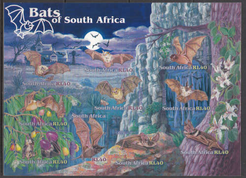 RSA - 2001  -  Bats of SA - Full sheet - M**