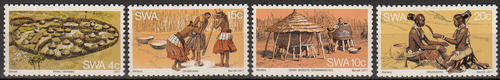 SWA 1977 Owambo Traditions - 4 x M** stamps + 4 x CB of 6  - MLH (only in margins)