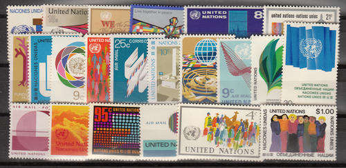 United Nations 22 x Stamps for Peace - dd 1969 - 1982. M**.