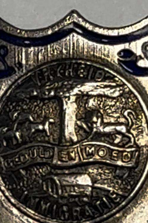 SOUTH AFRICA : Vintage Orangia pin badge - Vryheid-Geduld en Moed Immigratie