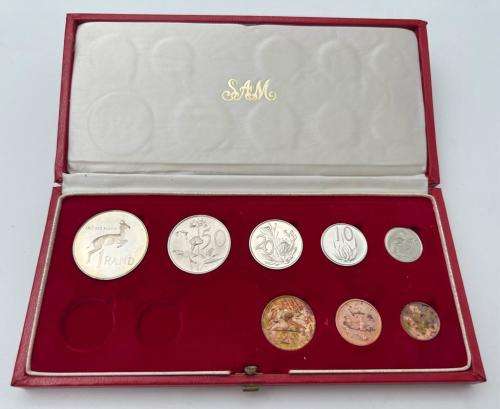 1970 South Africa Proof Coin Set Deluxe Presentation Case Display Silver Coins