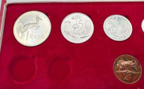 1970 South Africa Proof Coin Set Deluxe Presentation Case Display Silver Coins