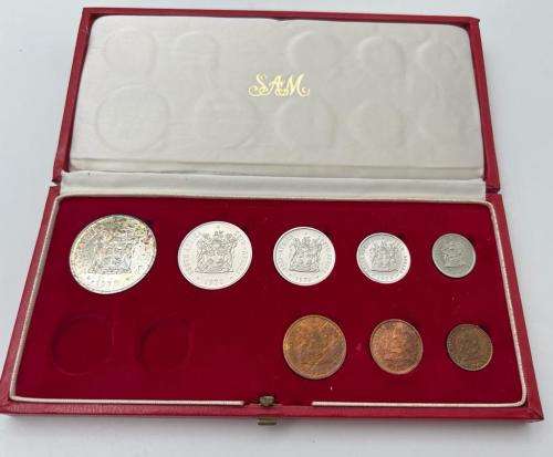 1970 South Africa Proof Coin Set Deluxe Presentation Case Display Silver Coins