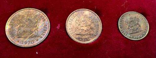 1970 South Africa Proof Coin Set Deluxe Presentation Case Display Silver Coins