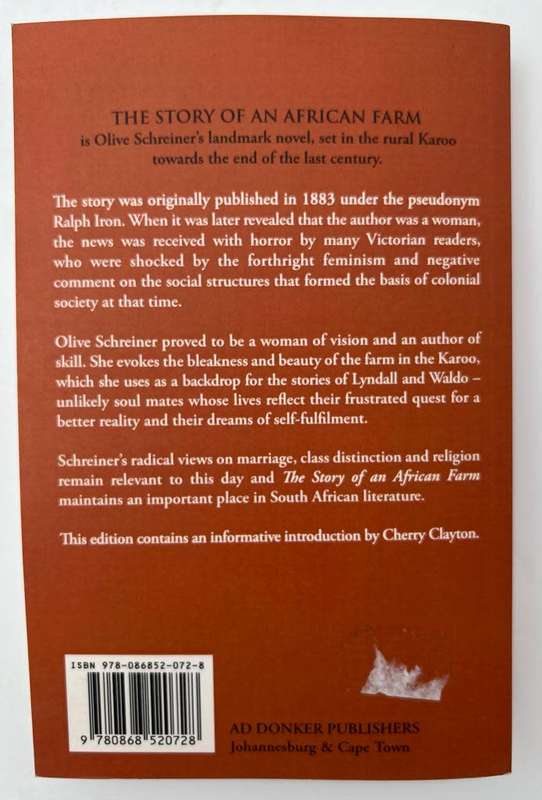 THE STORY OF AN AFRICAN FARM - OLIVE SHREINER