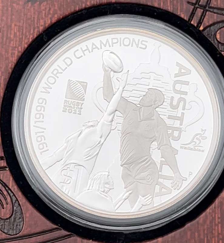 2011 RUGBY WORLD CUP CHAMPIONS SILVER FIVE PROOF COIN COMMEMORATIVE COLLECTIONSET