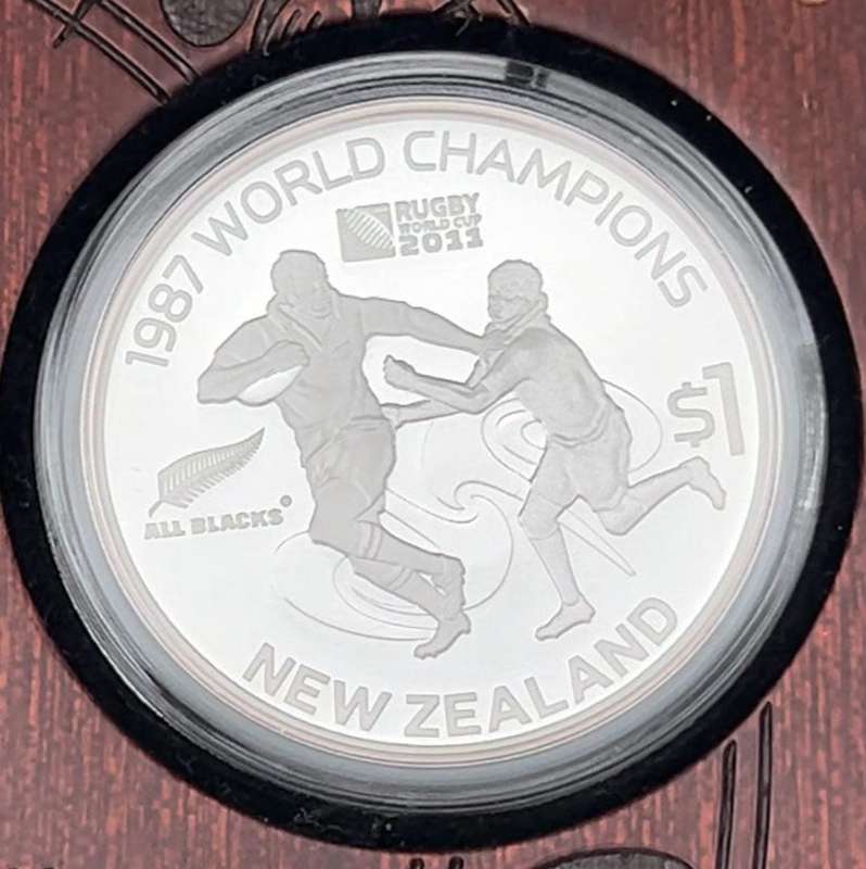 2011 RUGBY WORLD CUP CHAMPIONS SILVER FIVE PROOF COIN COMMEMORATIVE COLLECTIONSET