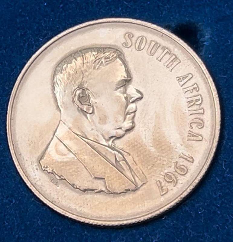 One Rand 1967 Verwoerd (English), Coin from South Africa - Uncirculated