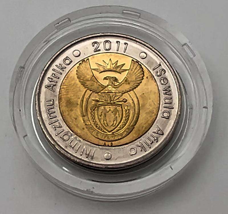 Five Rand 2011 Anniversary of SARB, Coin from South Africa