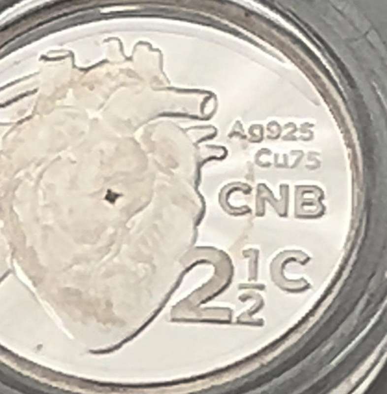 2017 Silver 2 1/2c Tickey 50th Anniversary of the Heart Transplant