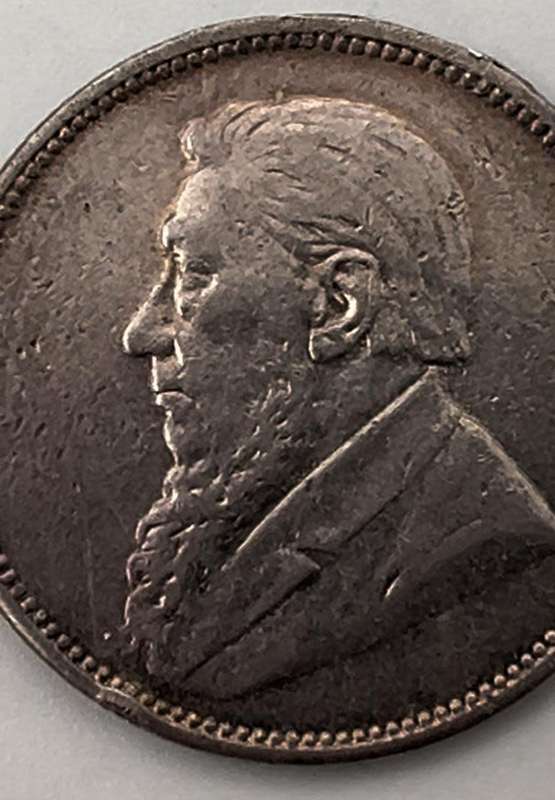 SOUTH AFRICA, ZUID AFRIK REPUB., SILVER 2 SHILLINGS 1897. KRUGER