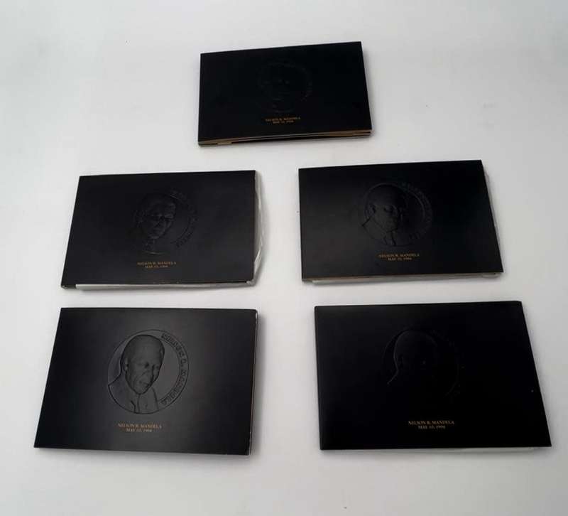 Nelson Mandela Bronze Medallion Inauguration 1994 with Certificates SA Mint