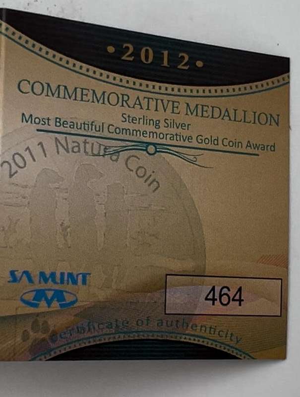 2011 Silver Natura Meerkat Award Medallion, Tickey size, 500 Minted only