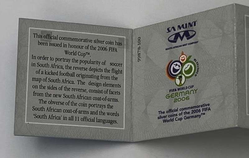 2 Rand World Cup Soccer Germany 2006 Silver Coin