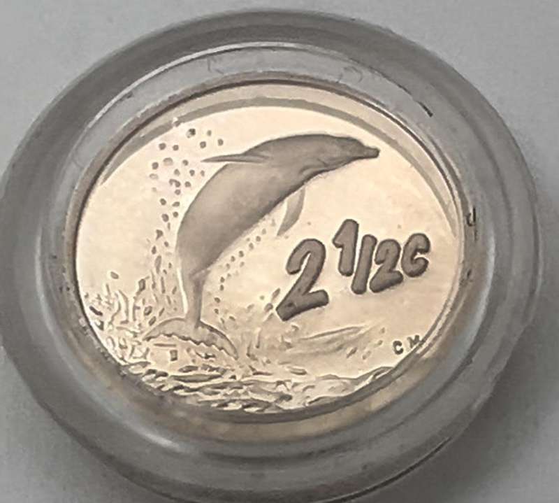 2½ Cents Dolphin RSA: Silver Proof Tickey of 2001