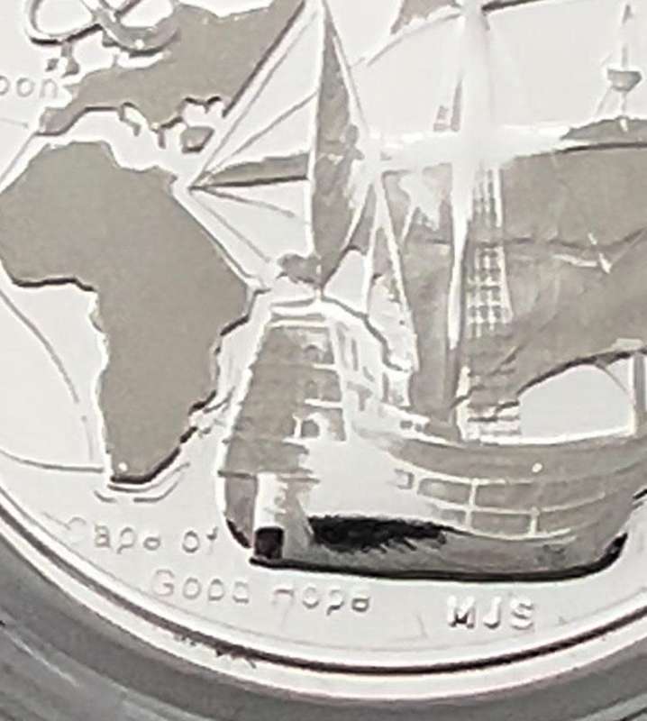 2009 SOUTH AFRICA SILVER PROOF 2 1/2 CENTS Maritime history SHIP Vasco de Gama TICKEY